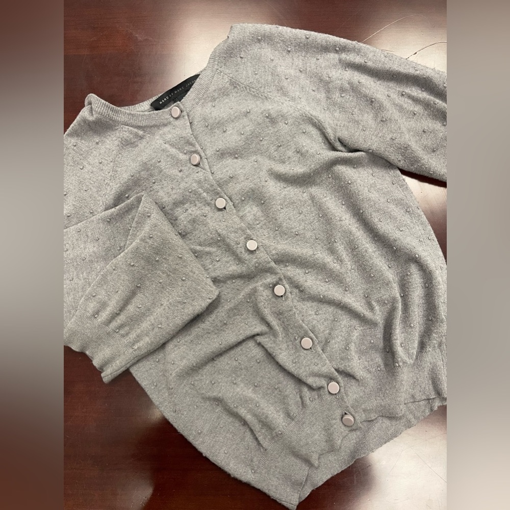 Marc by Marc Jacobs Gray Dot Cardigan